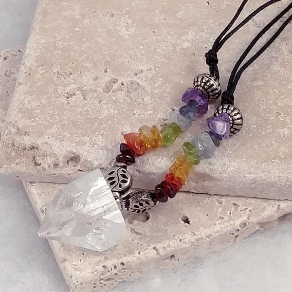 Apophyllite Tip with Chakra Beads Necklace