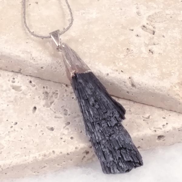 Natural Black Kyanite Necklace
